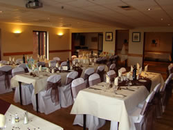 White Chair Covers Chocolate Organza Bows